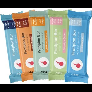 Protiplan - Mix Protein Bars - Voordeelpakket - 5 stuks - Low carb - Eiwitrepen