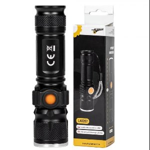 tactical led zaklamp 180 lumen - oplaadbare looplamp - werklamp - zaklamp - kmr