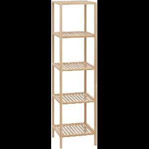 CLP Badkamerrek Zinnien - bamboe - staand - keukenrek - hout - met draagvermogen tot 10 kg per plank - natura