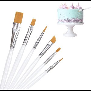 Azomor® Set van 6 veelzijdige taartdecoratie kwasten voor creatieve bakprojecten