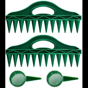 12 Hole Bottom Planter with 12 Holes, Garden Spacers with Adjustable Seed Dispenser for Planting Seeds and Onions (4 Pack)