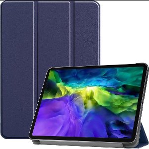 Tri-fold smart case hoes voor iPad Pro 12.9 (2020 / 2021 / 2022) - Donkerblauw