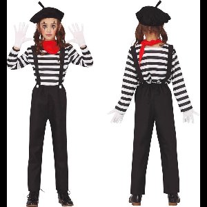 Fiestas Guirca - Kostuum Mime speler (7-9 jaar)