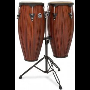 Latin Percussion LP646NY-CMW City Conga Set & Stand 10"/11" (Carved Mango) - Conga