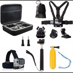 Scoby - 11-in-1 Accessoire Set voor GoPro Hero 5-7 - All-in-One Kit - Inclusief Luxe Opbergkoffer - Zwart
