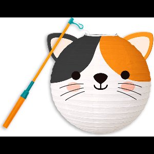 LUQ - Kat - Lampion - Sint Maarten - Lampionstokje - Met Lichtje - Dieren - TrekLampion - Papier - Kind - 1 Stuk