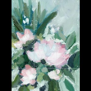 IXXI Dusky Floral, Green Barn Studio - 60 x 80 cm - Gratis ophangtool - Grote wanddecoratie en posters - Impressionisme, Olieverf, Slaapkamer