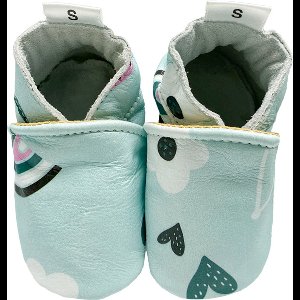 Mintkleurige bedrukte babyslofjes van Babysteps maat XS