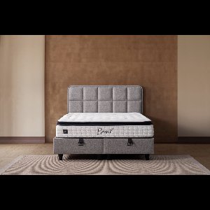 BSS Bedding Future - Bed Boxspring Set - Complete Boxspring - 180x200 - Slaapkamerbed - 1 x Matras met Topper - 2 x Bedbox - 1 x Hoofdbord