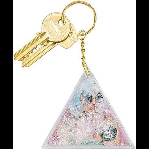 Doiy Sleutelhanger Aqua Glitter 11 Cm Polycarbonaat Wit