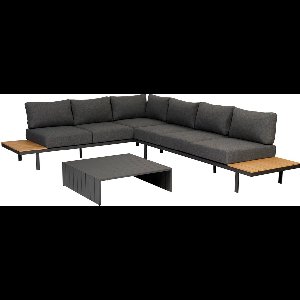 WOOOD Bari Loungeset Buiten - Aluminium - Grijs - 75x295x230