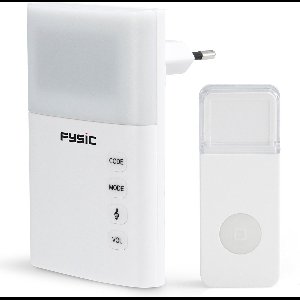 Fysic FD-110 Draadloze deurbel met flits - Naast horen, ook zien dat er gebeld wordt - Wit