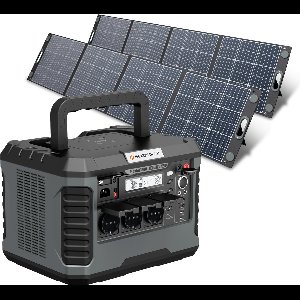 Heko Solar® Master 1800 + Unfold 400 - Powerstation met Zonnepaneel - 1800W (3600W Piek) - 1270Wh Capaciteit - 400W Zonnepaneel - Draagbaar - Generator - Voor Noodpakket, Stroomuitval, Kamperen en Outdoor