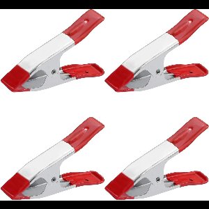 Smoakez - 4 stuks metalen veerklemmen - Heavy Duty - Grote markt kraam clips - Rubberen gecoate grip - Camping dekzeil - Houtbewerking ambachten - Zilver - 6 inch