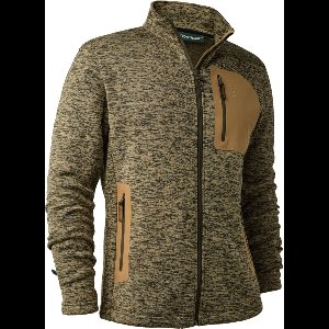Deerhunter Sarek Knitted Jas- Butternut Melange-Winddicht Fleece Outdoor Fleece Maat 3XL