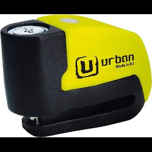 Artago Schijfremslot - Urban - Licht+Geluid alarm - 6mm pen - Geel