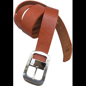 Mannen riem, ECHT LEER, Kaki( oranje), maat 100 cm