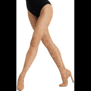 Dancer Dancewear® Fishnetpanty SUNTAN | Professionele Netpanty | Dans en show | Huidkleur | S/M