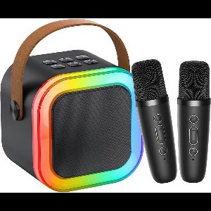 Mini-karaokemachine voor kinderen en volwassenen, draagbare bluetooth-luidspreker met 2 microfoons, kindermicrofoons met 4 stemveranderende effecten, leuke feestzangset en cadeaus voor jongens