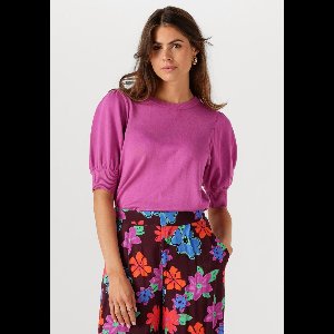 Minus Liva Knit Tee Tops & T-shirts Dames - Shirt - Paars - Maat M