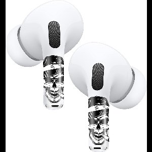 Airpods Stickers Geschikt voor Airpods Pro / 2 Pro stickers Wit Skull - AirPods Pro 2nd Generation Sticker Met Kit - Ntech
