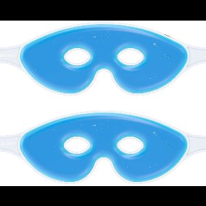 EXCITAT Verkoelend oogmasker - Ooggelmaskerset - Verkoelend en verwarmend gelmasker - Koelluchtkussen - Gecomprimeerd koelluchtkussen - Verkoelend en verwarmend oogmasker - 2-pack - Blauw