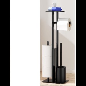 DailySupplies® Toiletbutler - Toiletrolhouder Staand - Zwart