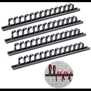 Crrynuo - 4-Delig Gereedschapshouder - Zwarte Schroevendraaier Ophangsysteem - LSDJ-1*4 Model - Ruimtebesparende Wandmontage