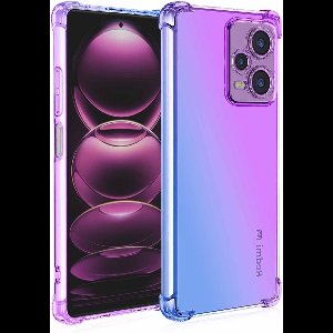 Allecto Plus - Transparante hoes voor Xiaomi Note 12 Pro+: schokbestendige gradient kleur TPU telefoonhoes (Paars Blauw)