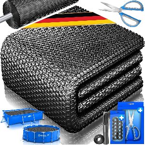 KESSER® Zwembad Afdekzeil Solar - verwarmend afdekzeil op maat te knippen geschikt voor Rechthoekige en ronde Zwembaden - Solarzeil inclusief met schaar, perforatietang & 12 oogjes voor bevestiging