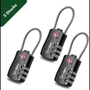 Vardaan TSA Reisslot - Kofferslot - Cijferslot - Gecertificeerd slot - Slot met cijfercode - 3-cijferige combinatie - Zwart - 3 stuks - Vardaan TSA Bagageslot: Bescherm Uw Waardevolle Spullen Wereldwijd