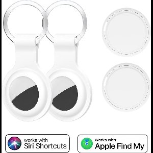 Set van 2 Witte GPS Trackers – GPS Tracker Zonder Abonnement – Sleutelvinder - Geschikt voor Apple iPhone - Werkt met Find My – Tag WiseQ