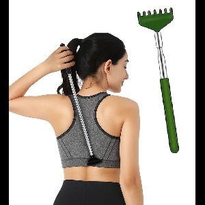 Uitschuifbare Rugkrabber I Verstelbare Ruggenkrabber I Massage Krabber I Telescopische Rugkrabber I Tot 56 CM I RVS I Groen