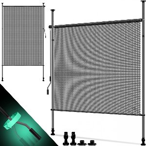 KESSER® Klemluifel 150 x 310 cm, verticaal zonnescherm, uittrekbaar en ondoorzichtig