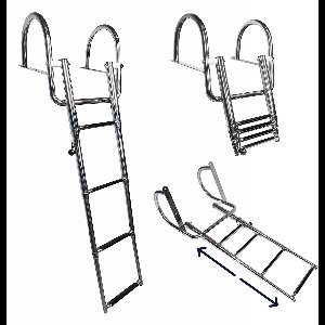 EvoNautic Zwemtrap - Bootladder - Steigertrap - Boot trap - Telescopisch 4-treden - RVS