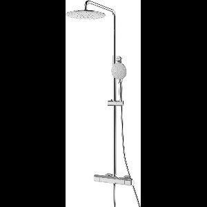 EcoRain© 30% Waterbesparende Regendouche Doucheset Glenn 23 CM met Thermostaatkraan - Handdouche 12 CM - Hoge Druk - Universeel - Anti-Kalk Douchekop - 5 jaar garantie - Chroom