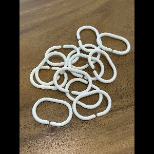 AquaVive douchegordijnring wit - 12 stuks