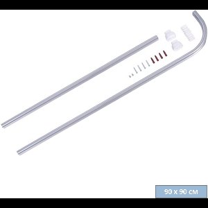 AquaVive douchestang hoek 90x90 cm – Ovaal – Chroom – Aluminium