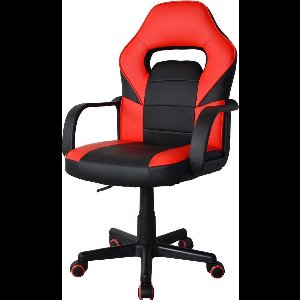 Gamestoel Thomas junior - bureaustoel gaming stijl - hoogte verstelbaar - rood zwart