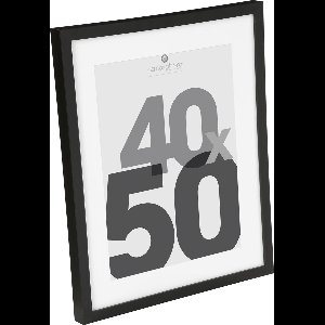 Fotolijst Zwart Glas - 40 X 50 CM - Wissellijst met passe partout - Glazen Posterlijst