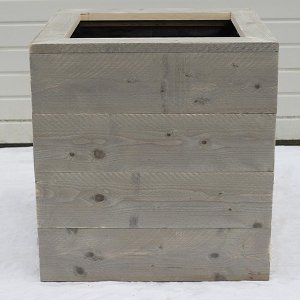 Grote Steigerhout Bloembak 75x75x85 cm - Vierkante Plantenbak Groot  voor buiten - Handgemaakt Luxe Boho Modern