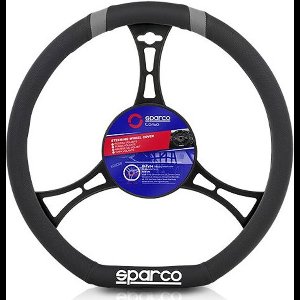 Sparco Stuurhoes Flat Bottom Uni Kunstleer Zwart/grijs 36 Cm