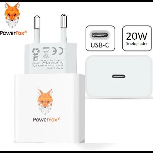 PowerFox 20W USB-C Snellader - Geschikt voor iPhone/Apple/Samsung - Wit