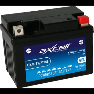 Accu Axcell ATX4L-BS / YTX4L-BS 12volt 5.3Ah 110 x 70 x 85mm Onderhoudsvrij GEL