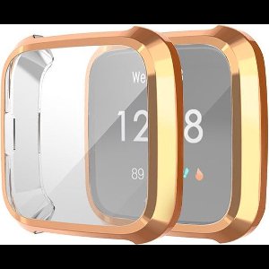 By Qubix - Geschikt voor fitbit Versa Lite Soft TPU case (volledig beschermd) - Rose Goud