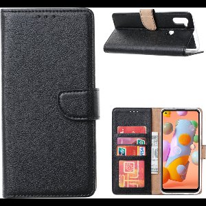 Ntech Geschikt voor Samsung Galaxy A31 Book Case - Zwart