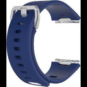 By Qubix - Geschikt voor fitbit Ionic siliconen bandje met gesp - Maat: Small - donkerblauw