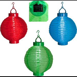 LED Solar Tuin lampion - Chinese Lampion - Feestballonnen - Solar Lantaarn - Ø 20 cm Nylon - 3 Stuks