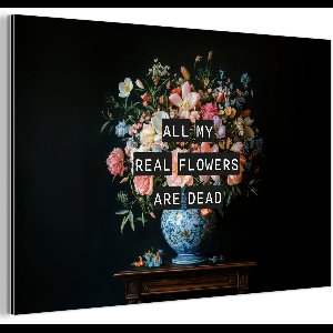 Aluminium schilderij 120x80 cm - Wanddecoratie metaal - Bloemen - Art - Pastel - Quotes - Metalen muurdecoratie woonkamer - Decoratie industrieel - Foto op dibond - Industriële accessoires slaapkamer