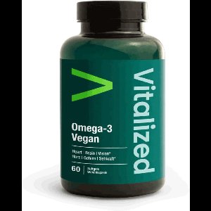 Vitalized - Omega-3 Vegan - 540 mg EPA + 360 mg DHA per dagdosering - 60 Softgels - Duurzame Algenbron en Vrij van Dierlijke ingrediënten - Voedingssupplementen
